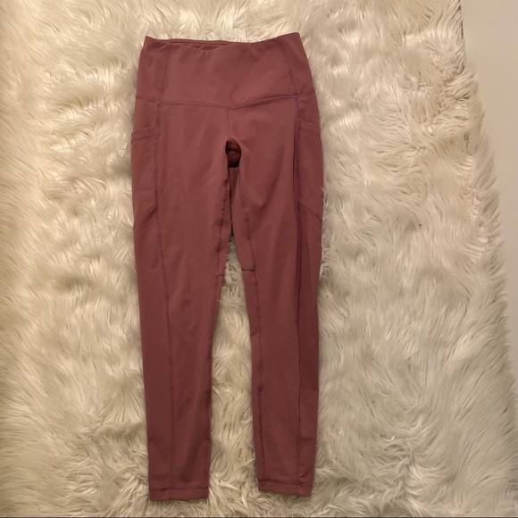 Yogalicious Lux Nude Tech High Rise Ankle Crop Legging Mauve Taupe - Picture 2 of 11